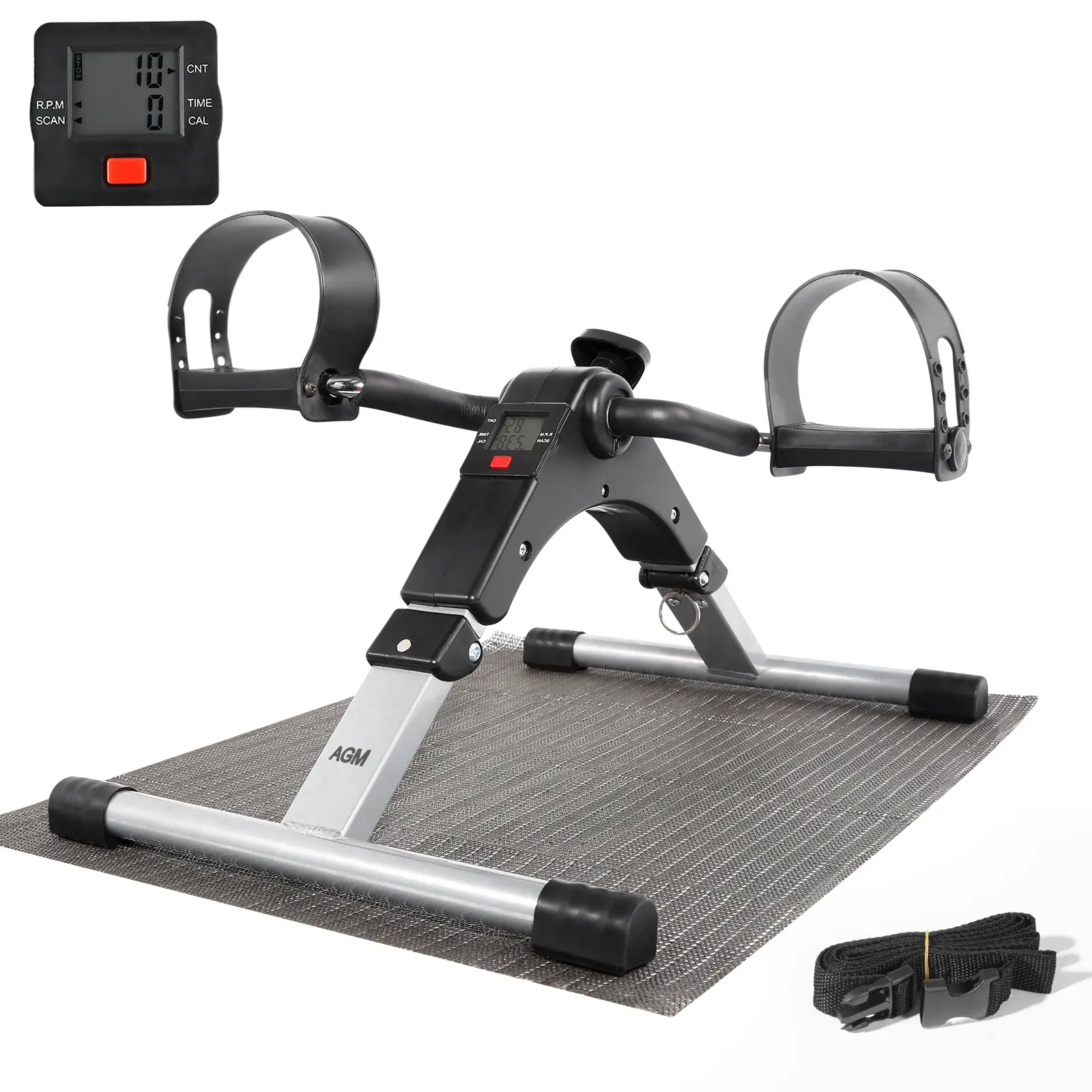 Folding Pedal Exerciser, Mini Under Desk Bike - Portable Foot Hand Cycle Peddler Machine Bicycle Exerciser for Arm Leg While Sitting