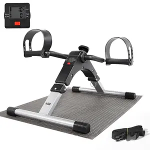 Folding Pedal Exerciser, Mini Under Desk Bike - Portable Foot Hand Cycle Peddler Machine Bicycle Exerciser for Arm Leg While Sitting