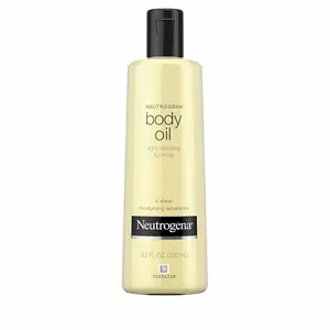 Neutrogena Body Oil Light Sesame Formula, 8.5 fl oz, Radiant Glow Moisturizer for Dry Skin, Bath & Shower Oil For Smooth and Hydrated Skin