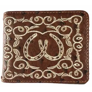 Horseshoe Men's Western Bifold Wallet Texas Brown Leather