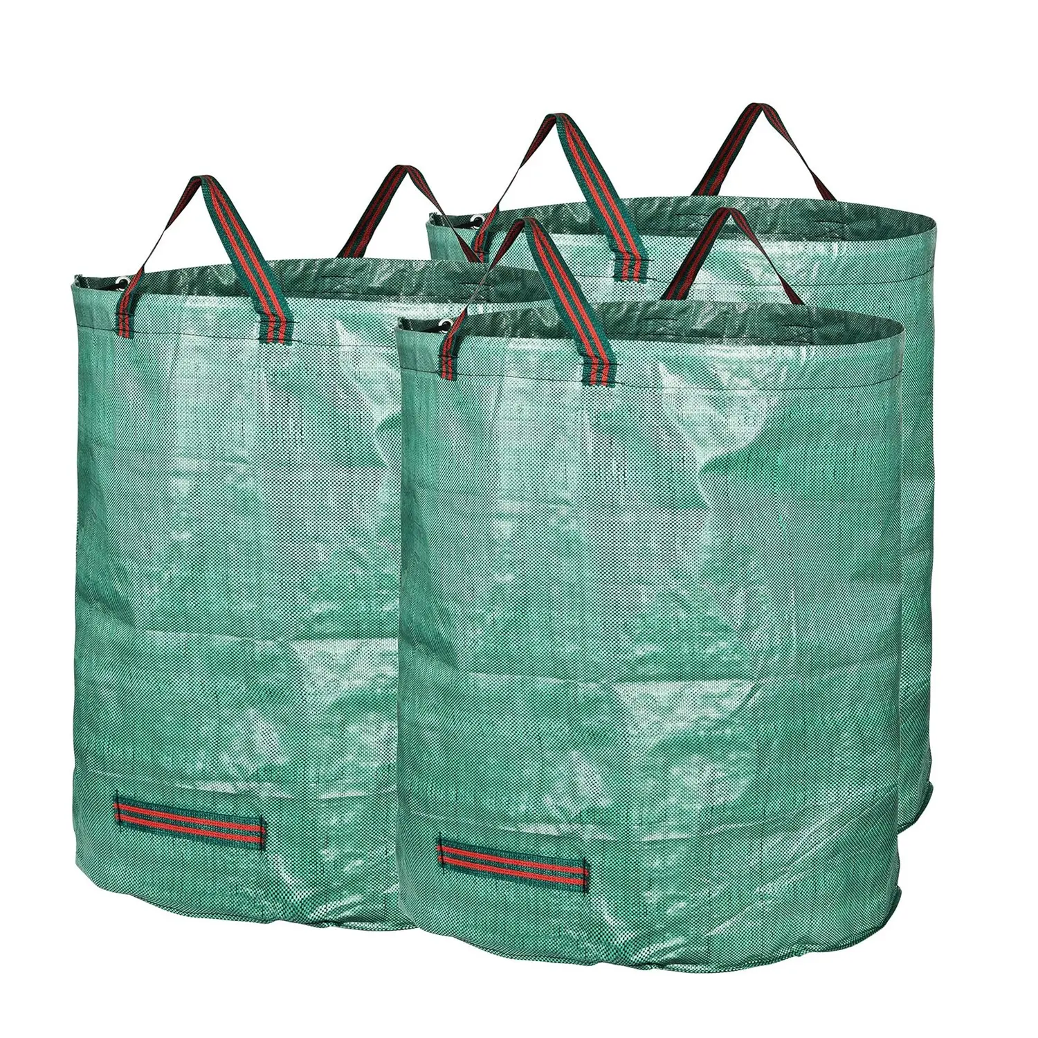 3-Pack 32-Gallon Garden Trash Bags, 120L Reusable Heavy-Duty Foldable Industrial Fabric, with Handles, for Gardening Leaf Collection, Garden Tool, Garden Equipment