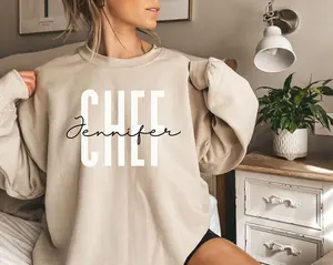 Personalized Chef shirt, sweatshirt, hoodie, long sleeve, gift, custom name Chef, baker, baking, culinary teacher, sous chef