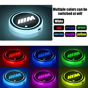 Bmw 7 Color LED Cup Holder Ambient Light, Car Ambient Lighting, Car Cup Mat for Bmw Models E46 E90 E60 F10 F30 E39 E36 F20 E87 G30 E92 G20, Enhance Your Driving Experience