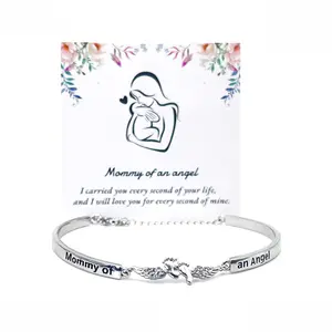 Mother Baby Footprint Bracelet Mom Gift Jewelry with Card