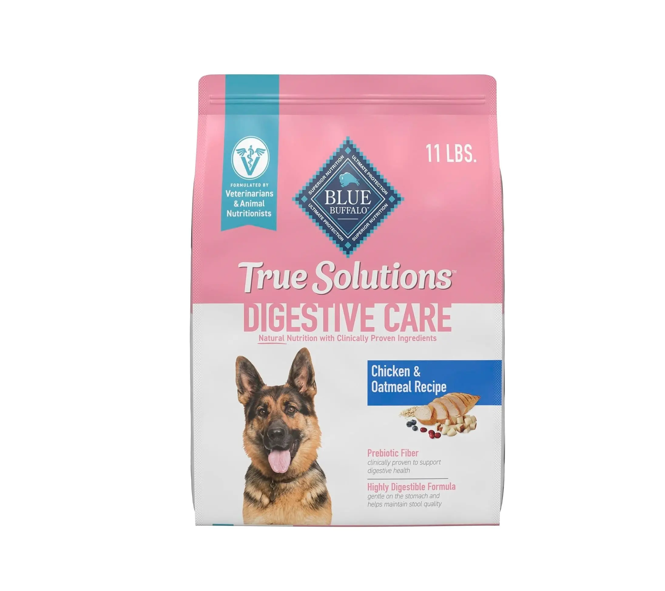 Blue Buffalo True Solutions Digestive Care Natural Dry Dog Food for Adult Dogs, Chicken, 11-lb. Bag