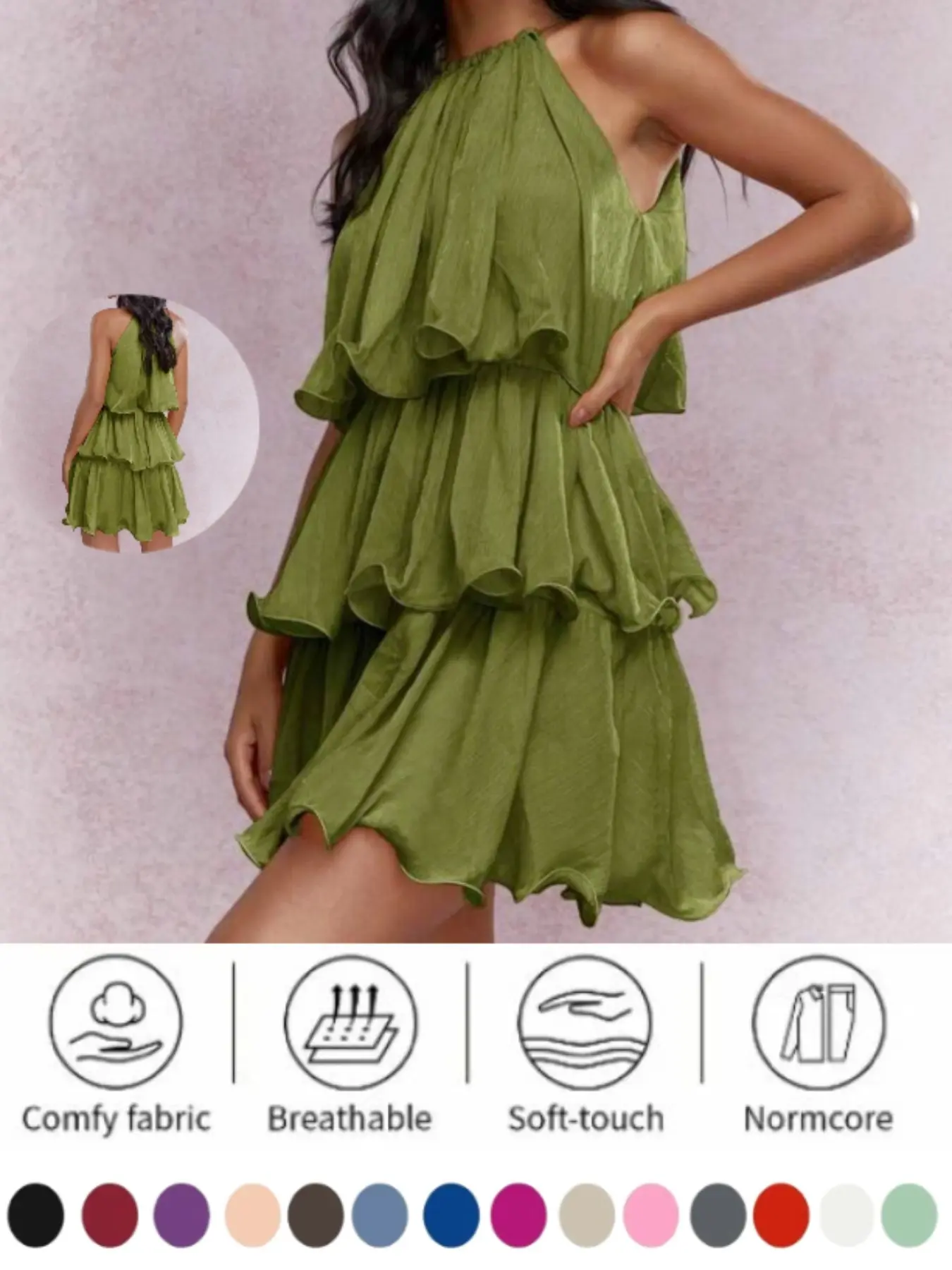 motel rocks green halter neck dress - TikTok Shop
