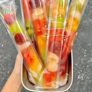 100 PCS Food-grade disposable popsicle bags, fruit jelly bags, ice cream, popsicle sticks, long strips, homemade ice pop bags