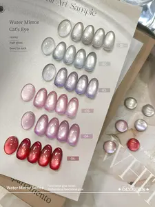 XEIJAYI 6Pcs Super Bright Cat's Eye Nail Art Set - Water Mirror Cat's Eye 6-Color Magnetic Gel For Autumn & Winter Fashion Salon Designs. Shiny, Glittering Cat's Eye Nails With Artistic Flair. Premium Nail Art Tools For Women, A Favorite Choice