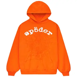 Sp5der Legacy Web Hoodie Orange - Long Sleeve Pullover Sweatshirt Spider Web Unisex Authentic Brand New Original Ready to Ship