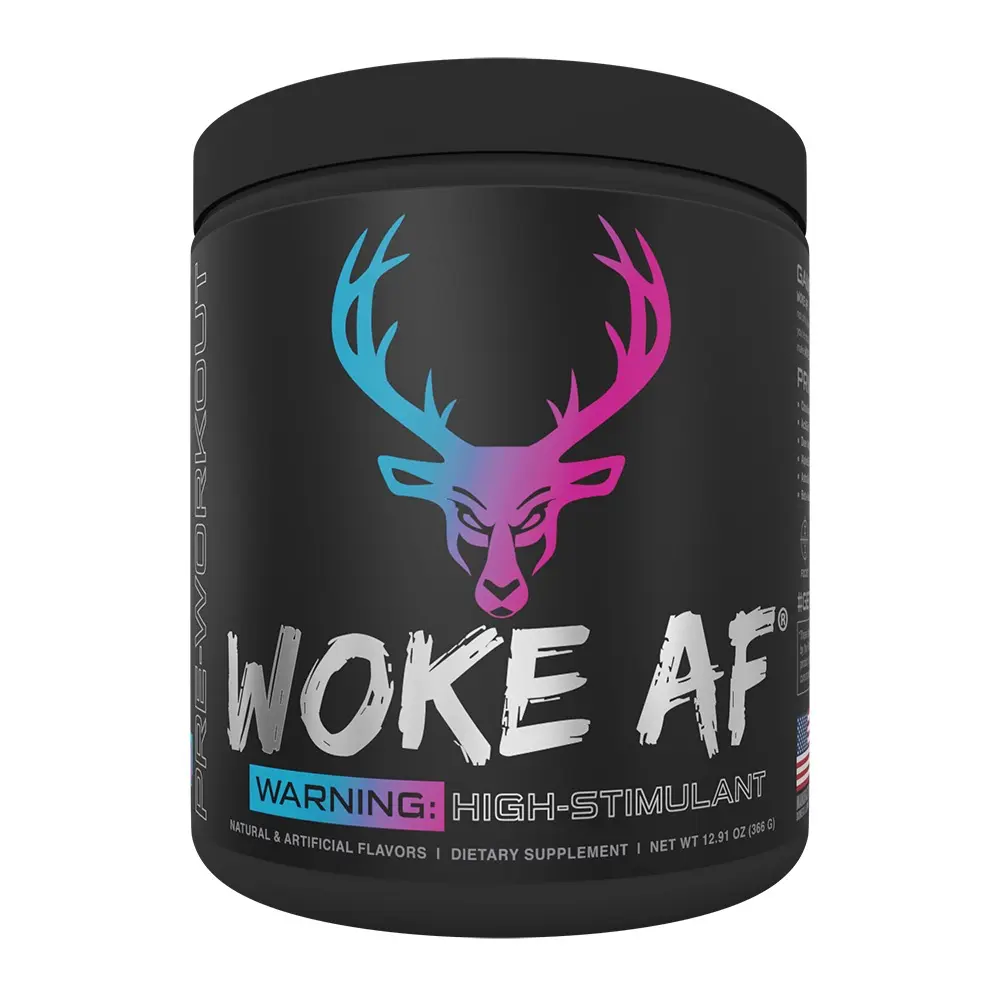 Bucked Up Woke AF High-Stimulant Pre-Workout Supplement, Miami Flavor, 30 Servings, 366g Carbohydrate