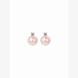 Cider RHINESTONE DECOR FAUX PEARL STUD EARRINGS