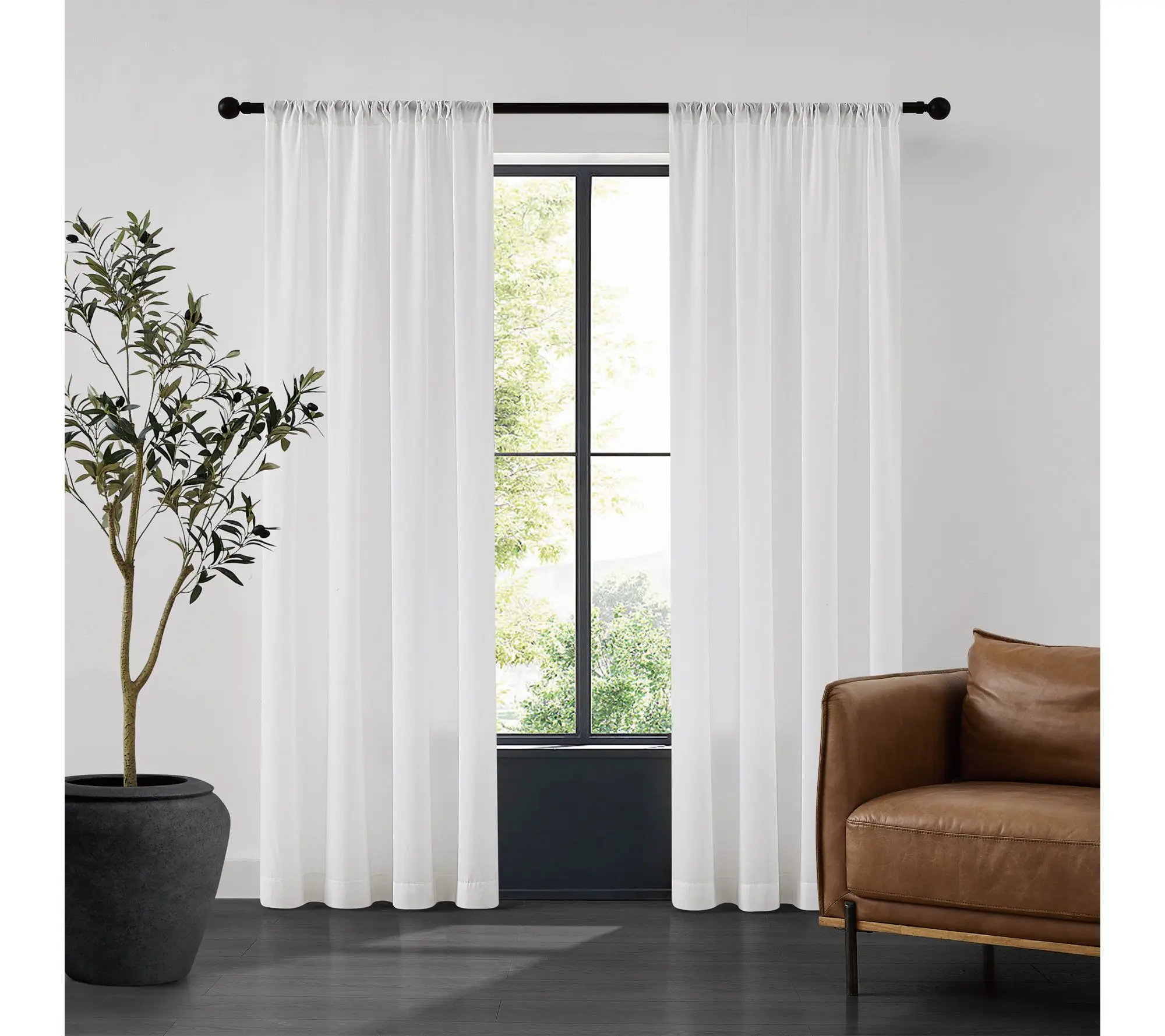 Sheer Barrier Embossed Privacy 52x84 Rod PocketPanel Pair