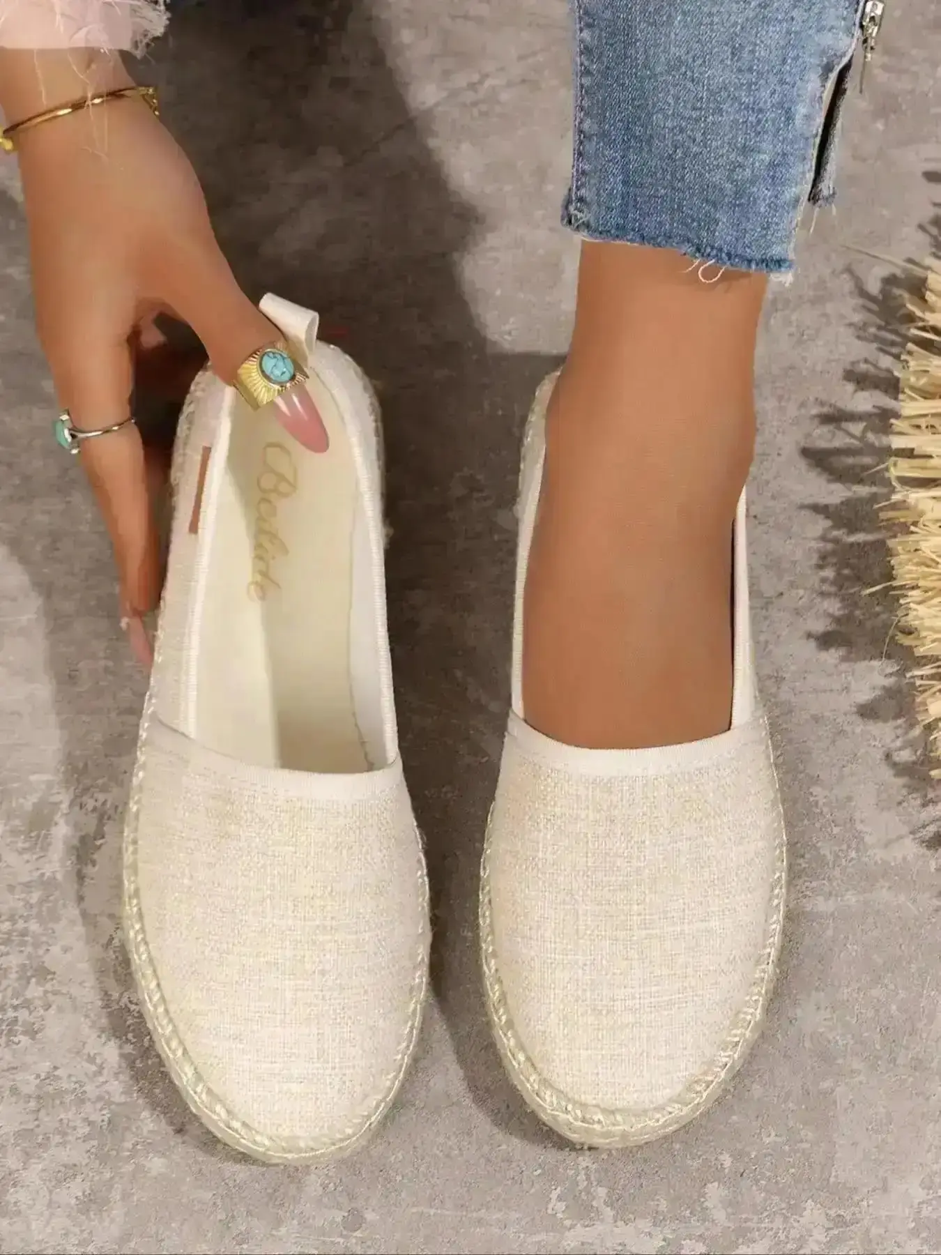 Women's Chic Plain Color Slip on Style Espadrilles Daily Comfy Canvas Shoes for Wear Non-slip Women Girls vacation ready practical timeless european effortless resort garden feminine Snkrs Essential breathable active