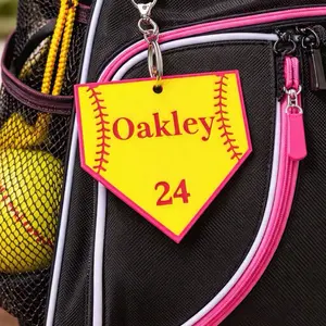 Customizable Home Plate Name Tag For Ball Bag Personalized Sports Accessory