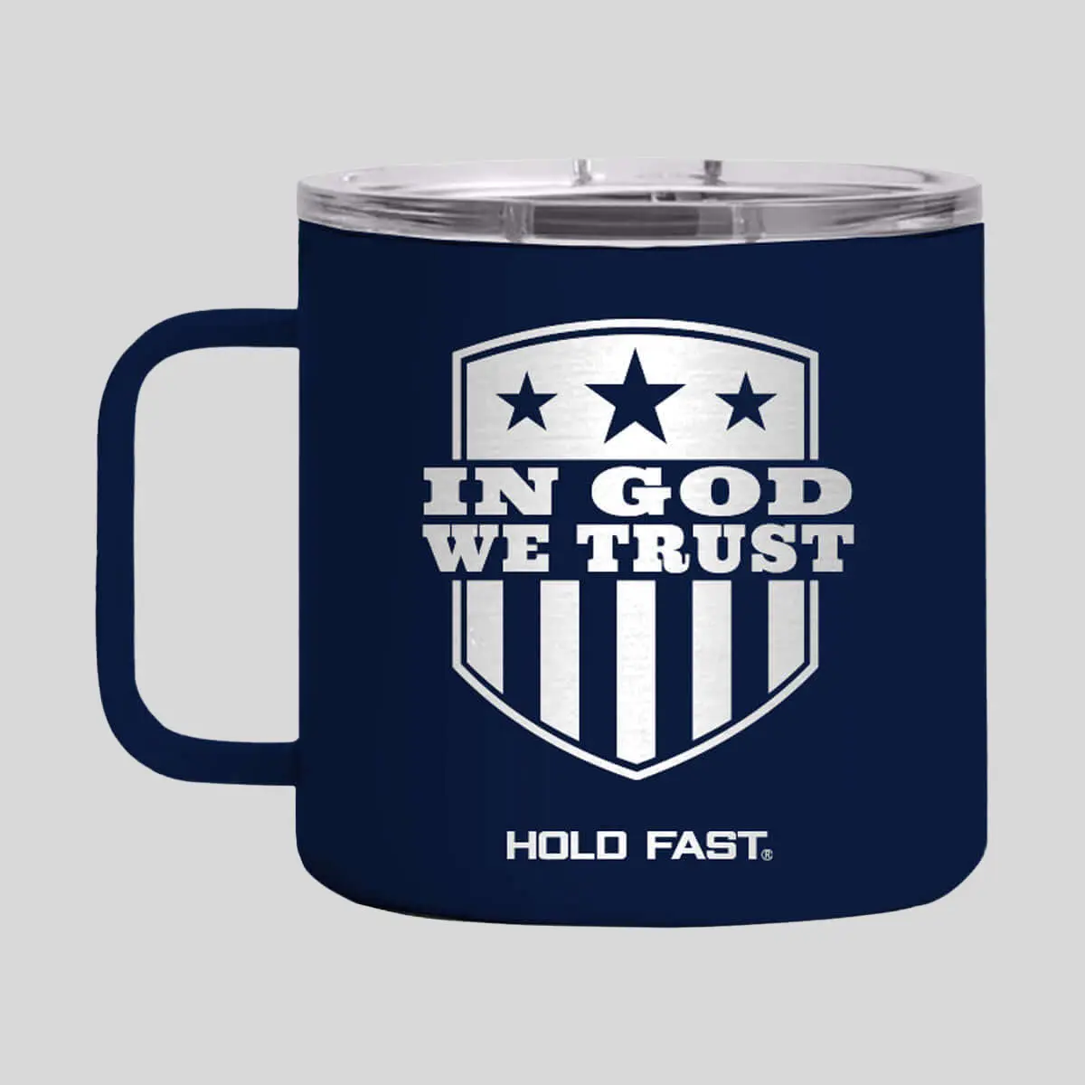 HOLD FAST Classic 14 oz Stainless Steel Coffee Mug for Adults - Single Mug with Handle, Dual-Wall Insulation, Vacuum Seal, Slide Lid, Round Beverage Container, IGWT, Cold-Kept Spillproof Reusable Drinkware