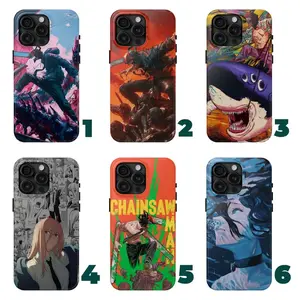 Chainsaw Man Reze Arc Phone Case, Reze Denji Power Makima Aki Anime Cover, Compatible with iPhone 11-17 Pro Max/Plus and Samsung Galaxy S23-25