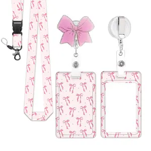 Sweet Butterfly Nurse Badge Reel Set, Retractable ID Holder with Lanyard & Card Case, Ideal for Teachers, Students, Healthcare Workers