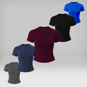 NVWA Women's Cinch Waist Compression T-Shirt - Athletic Fashion Activewear, High Elasticity, Moisture-Wicking, Sweat-Absorbing Short Sleeve Sports Tops for Women, Gym, Yoga