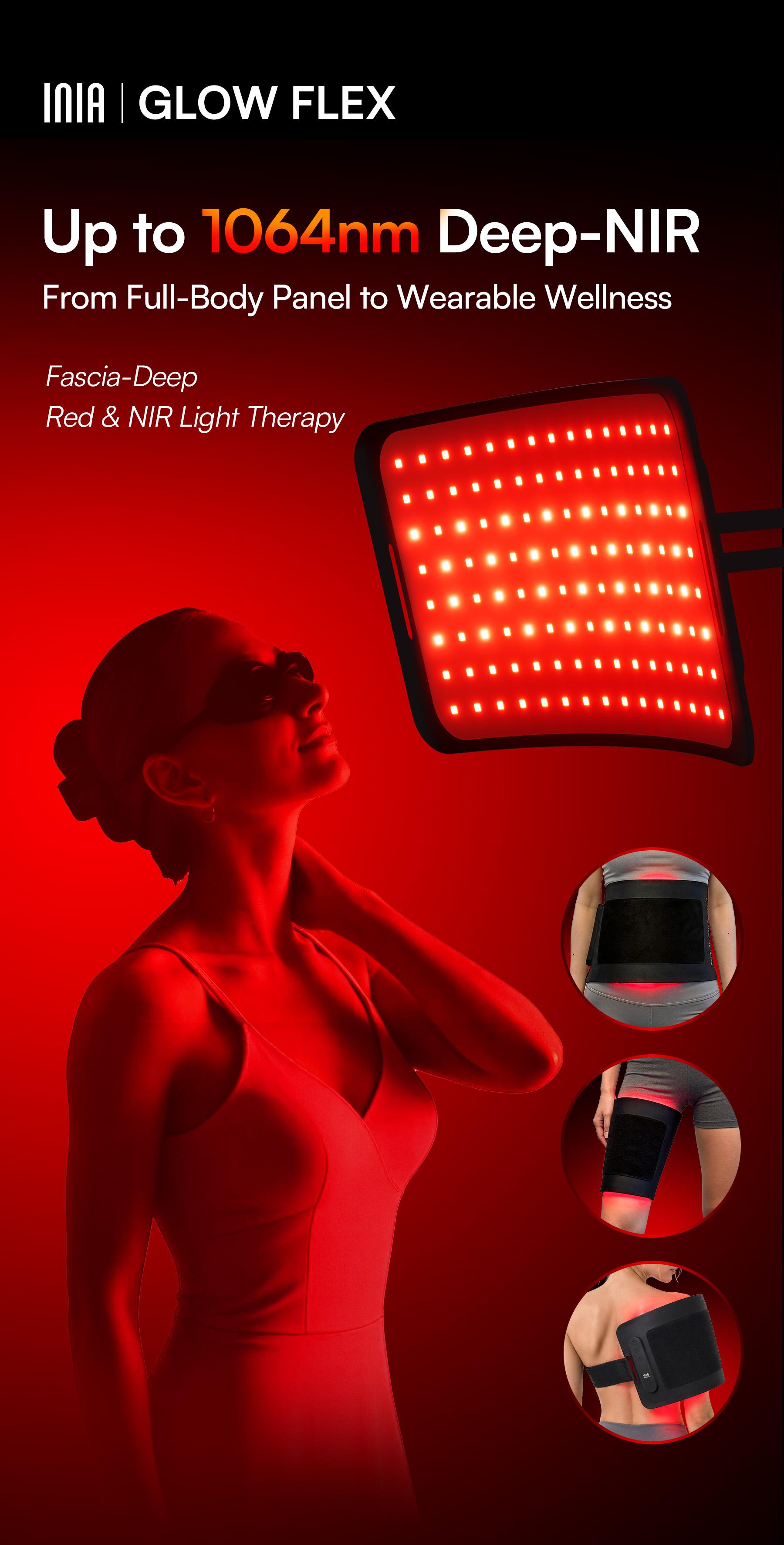 INIA GLOW FLEX 1064nm Deep-NIR Red Light Therapy System, From Full-Body Panel to Wearable Wellness, Cordless Body Strap for Relief, Sleep & Full-Body Glow,Summer Beauty Gift Ideas, Back to school, Back to school haul