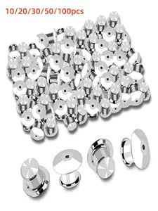 10/20/30/50/100pcs Locking Pins, Metal Back Locking Clips, Jewelry Making Accessories, Badge and Pin Attachments, Secure Closure Clamps