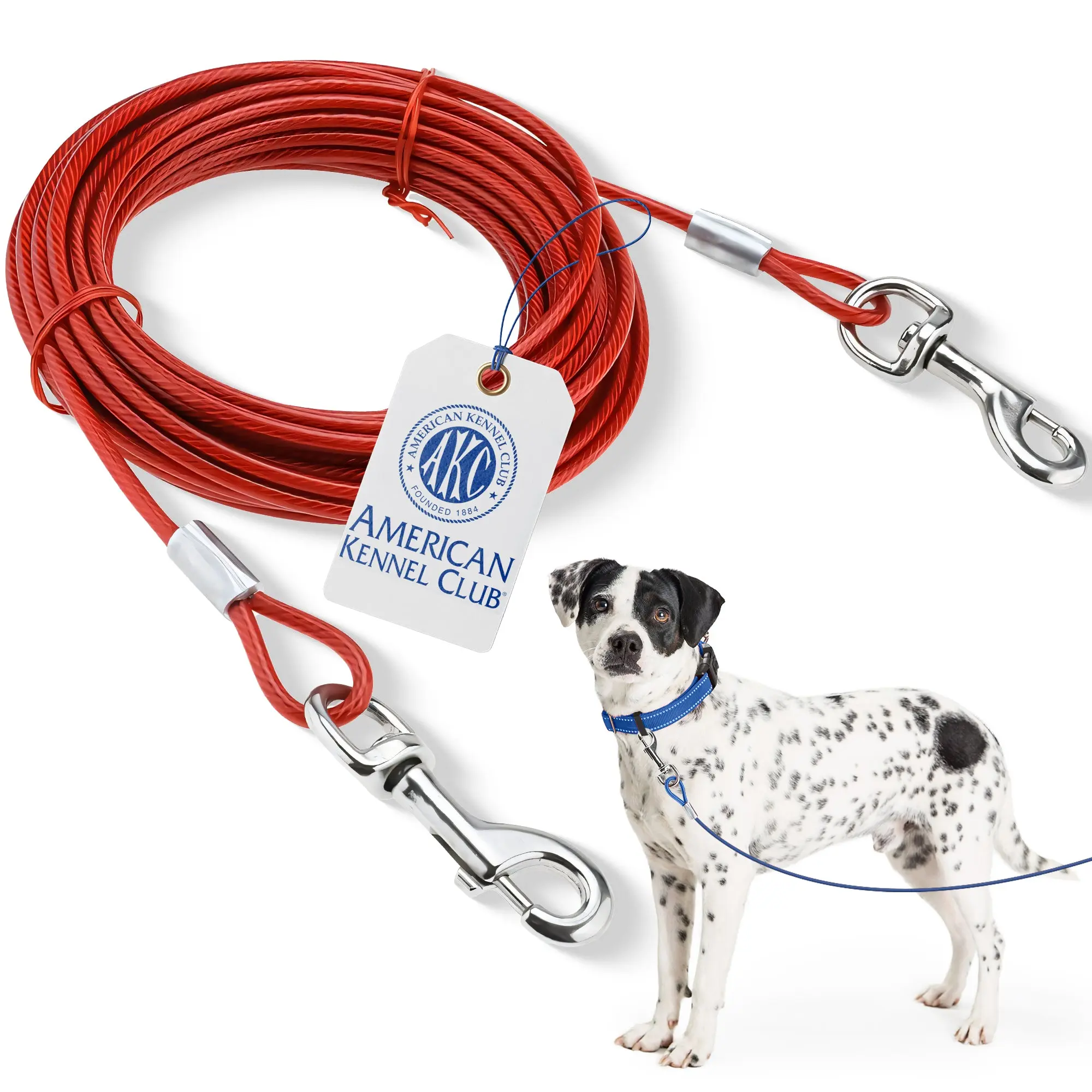 American Kennel Club Heavy Duty Steel Dog Tie Out Cable Chew Resistant Outdoor Dog Leash for Yard, Camping & Large Dogs American Kennel Club Heavy Duty Steel Dog Tie Out Cable Chew Resistant Outdoor Dog Leash for Yard, Camping & Large Dogs