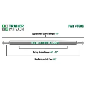 Tie Down Engineering 49541 2 in. Galvanized Square Trailer Axle - 2,000 lbs Capacity with 1.06 in. Spindles - 63 in. Hub Face