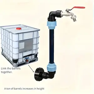 A Set Universal IBC Pallet Adapter Kit - Zinc Alloy Faucet Connector with PE Fittings Garden Hose Set, Universal Connectors, All-Season Use Suitable for Outdoor & Garden Settings, Durable Rust-Proof & Corrosion-Resistant