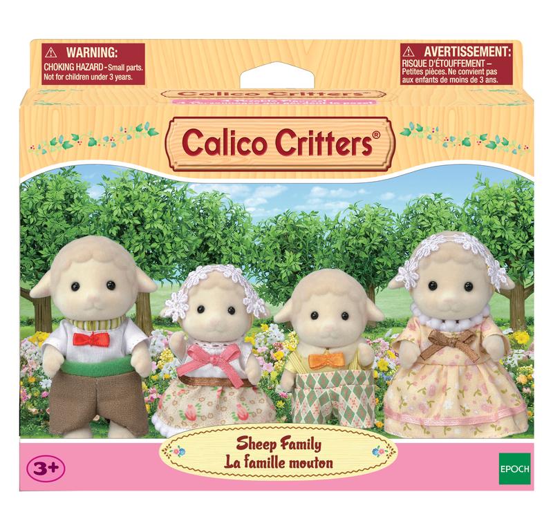 Calico Critter Sheep Family, Set of 4 Collectible Doll Figures