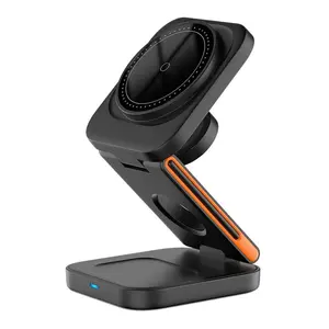 3 in 1 Foldable Charging Station Fast Magnetic Wireless Charger Stand for iPhone 17 16 15 14 13 12Watch 8 7 6 Airpods Pro