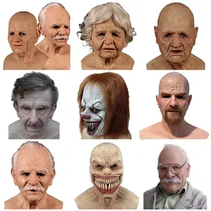 2025 Realistic Old Man & Old Lady Halloween Masks for Cosplay & Role Play Vintage Decor Latex Props for Men & Women