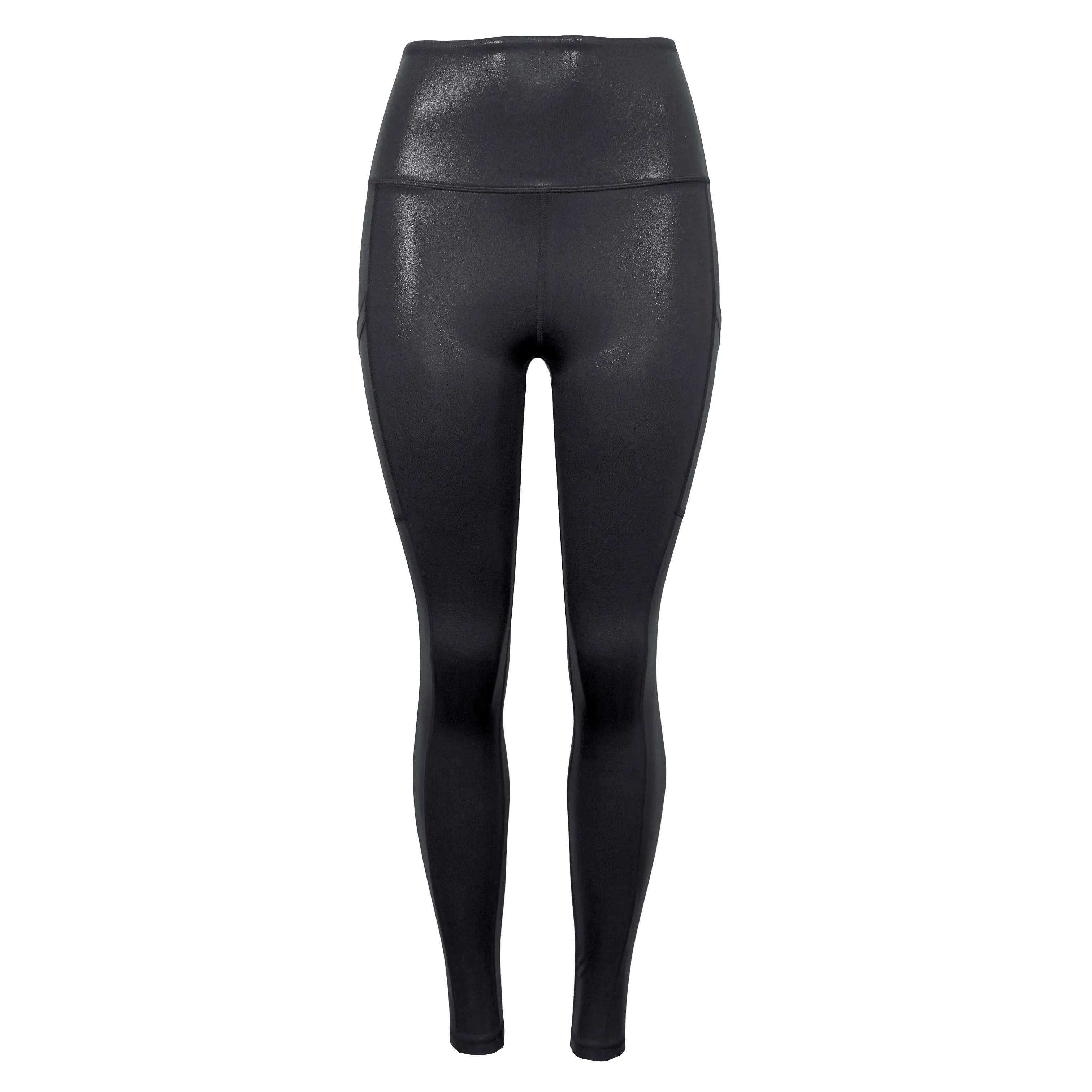 Swim & Gym Shiny Black Leggings for Women UPF 50+ | Aqua Noir
