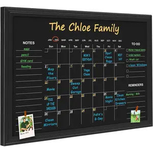 Chalkboard Calendar, 17.7" x 23.6" Monthly and Weekly Calendar Chalk Board for Wall, Family Planner,Black(Family-HB-4560)
