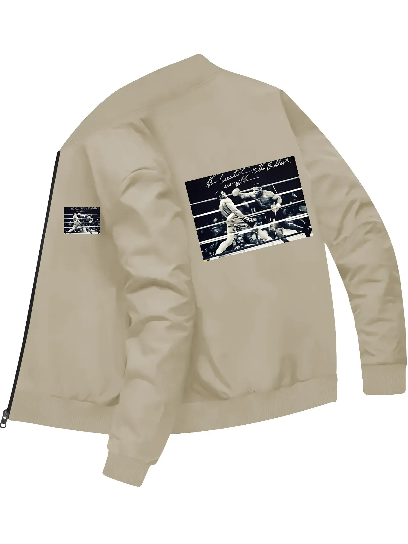 Trendy Sports Boxing Match Printed Jacket for Daily Streetwear Casual and Versatile Outfits