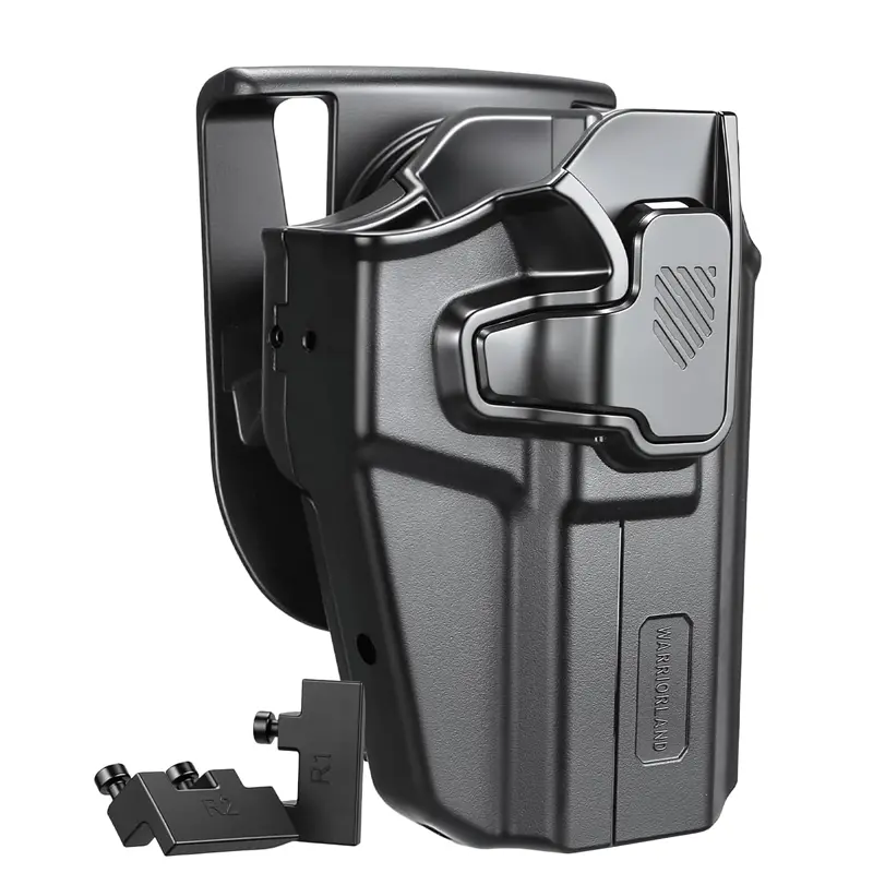 WARRIORLAND Universal OWB Holster w/Optic Cut Ready – Fits Most Popular Compact to Full Size with 4”–5.3”– Level II Retention, 360° Adjustable Paddle for 1.5-2.0" Belt, Right Hand