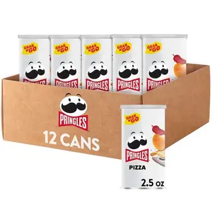 Pringles Potato Crisps Chips, Lunch Snacks, On-The-Go Snacks, Grab n' Go, Pizza (12 Cans)