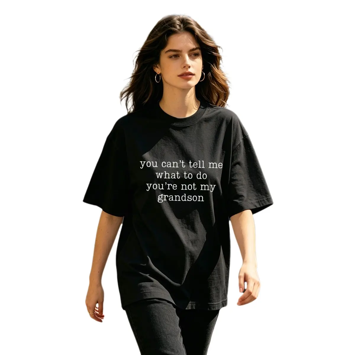 Women's Combed Cotton Graphic T-Shirt - Heavyweight, Crew Neck, Loose-Fitting, Funny Sassy Quote Text Tee - Casual Streetwear Viral Gift summerwins,