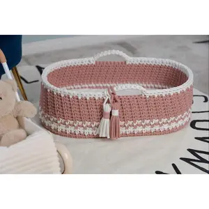 *SHIP READY* Baby Moses Basket in Our Basket Weave Stitch Pattern