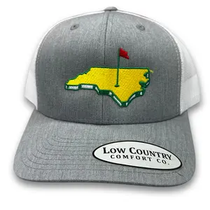 North Carolina Golf Hat - Gray/White - Low Country Snapback Trucker Hat