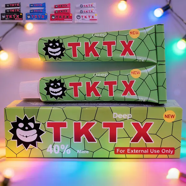 TKTX tattoo relief cream is used for local numbness and super-strength pain relief, skin care tattoo puncture depilation numbness tattoo cream cosmetics, lasting 6-8 hours without pain - 2pcs.