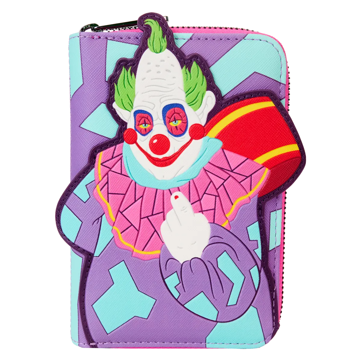 Women's Killer Klowns from Outer Space Jumbo Glow Zip-Around Fashion Wallet, Stylish Wallet, Zip Up Wallets