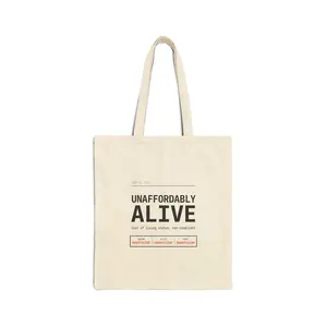 Unaffordably Alive Tote | cost of living crisis, receipt aesthetic