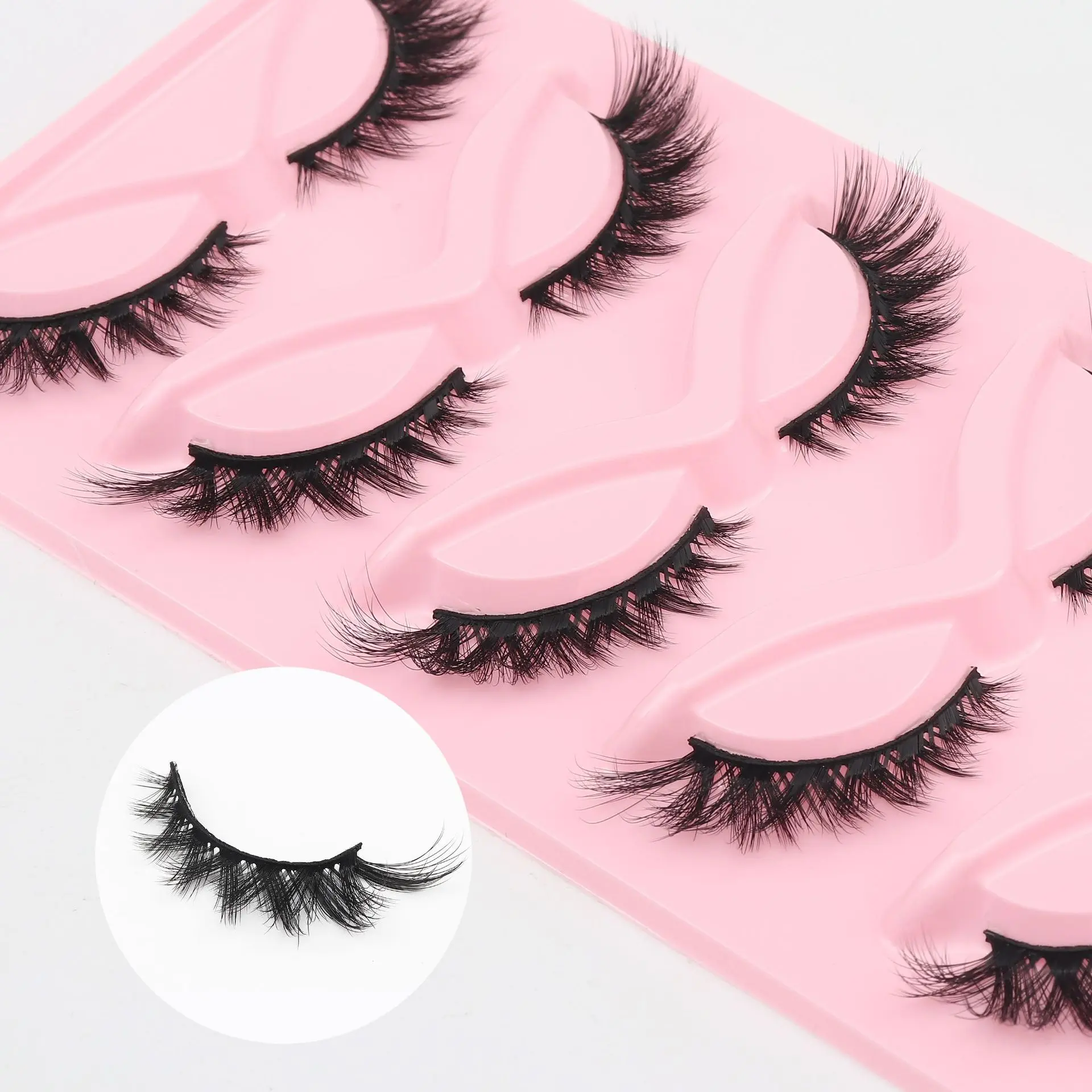 Wispy Winged Faux Mink Lashes Natural Fluffy Fox‑Eye Style Multipack Eyelashes