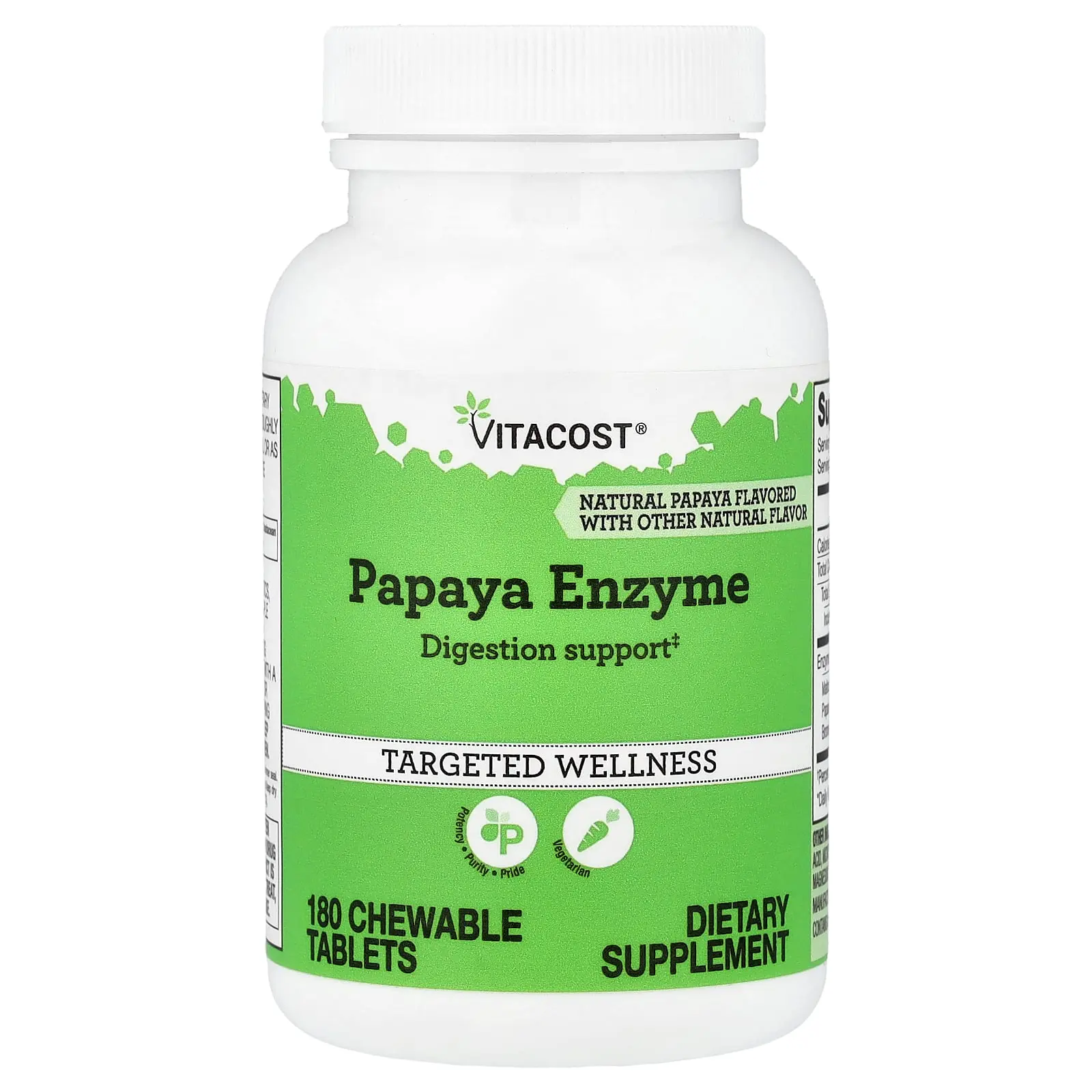 Vitacost Papaya Enzyme, 180 Chewable Tablets (57 mg per Tablet)