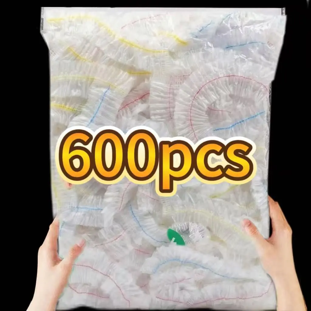 600 Pcs Disposable Food Storage Bags, Elastic Stretch Fit, Dustproof Leak-Proof, Kitchen Seal Wrap, Multi-Use Home Food Preservation