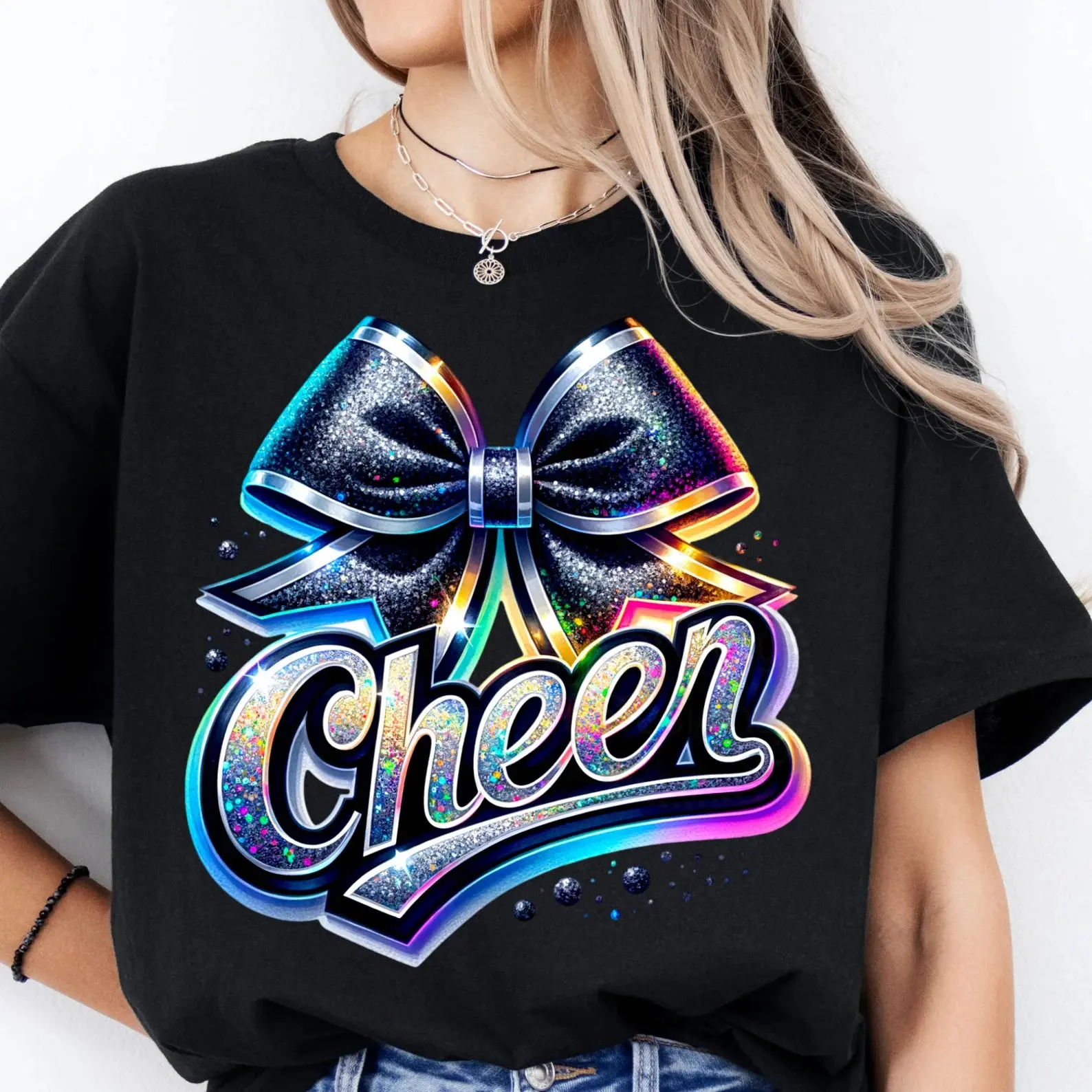Cheer Holographic Watercolor DTF Transfer Sheets, Vivid Colors DIY Specialty Supply - THIS IS NOT A SHIRT, Transfer Sheet