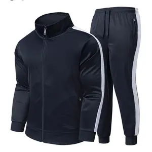 Men's Zip Up Jacket & Pants Set Casual Sporty Long Sleeve Outerwear & Trousers for Daily Outdoor Wear Fall & Winter Clothing