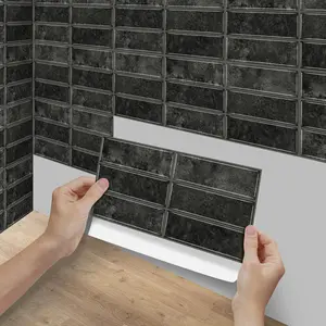 Kitchen Marble Backsplash Wallpaper, Peel and Stick Waterproof Oilproof Wall Tiles, Universal Flat Sticker for Kitchen Walls