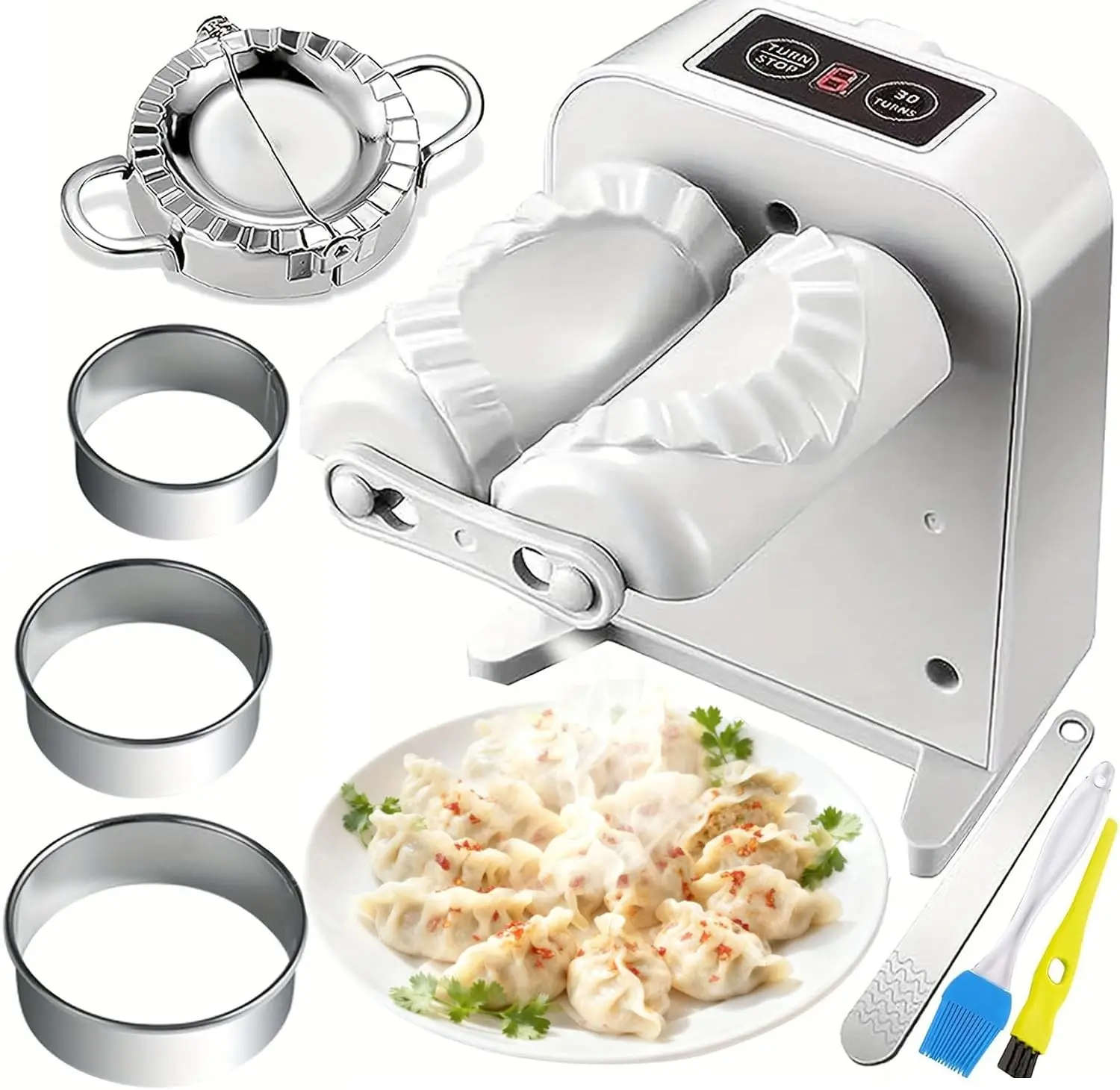 Electric Dumpling Maker Rechargeable, Mould 2 Modes | Household Easy Quick Dumpling Pierogi Maker Machine with Empanada Maker Press,Dough Cutter