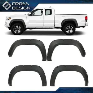 CROSSDESIGN Fit For 2016-2022 Toyota Tacoma 4PCS Wheel Fender Flares Pocket Rivet Style