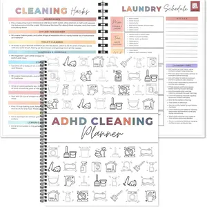 ADHD Cleaning Planner,ADHD Cleaning and Organizing Planner,Bundle Household Cleaning Schedule and Checklist Management,Cleaning List,Chart